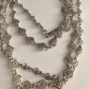 Stella & Dot Silver Devon Filigree Chain Necklace